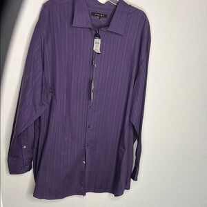Synrgy Men's Purple Casual Button Down Shirt